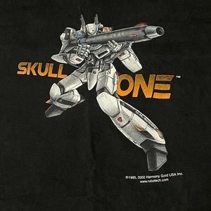 Vintage 2002 Robotech Skull One Anime Video Game Promo T-Shirt Men's SZ XL Flaw